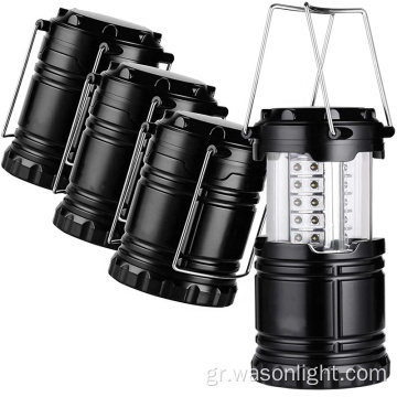 Εργοστάσιο φθηνό 30led 145 lumens super φωτεινό κρέμονται φορητό τηλεσκοπικό τυφώνα οδήγησε κάμπινγκ φανάρι που τροφοδοτείται από μπαταρία aa